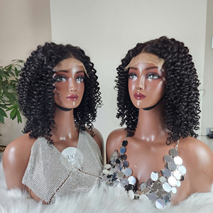 Perruques en cheveux humains bouclés Pixie Super Double Drawn en gros, les perruques Lace Front en cheveux humains les plus volumineuses, perruque Pixie Curls - Product Image 3