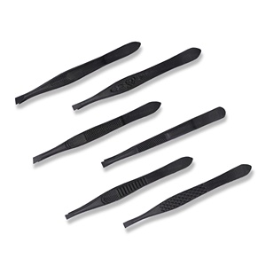 Pinzas para cejas Color negro Acero inoxidable Producto reutilizable y duradero de la más alta calidad Herramienta de maquillaje de belleza - Product Image 2