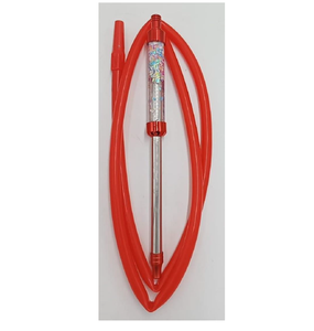 Manguera de Cachimba Yuoto Premium al por Mayor, Flexible, de Plástico Rojo, con Mango Largo de Acrílico con Purpurina y Cristal - Product Image 2