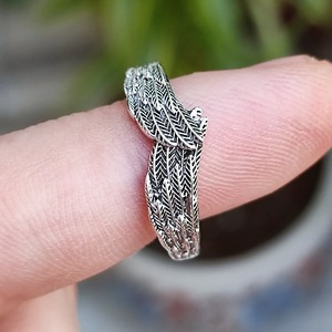 Handmade Dainty Band <b>Ring</b> Angel Hug <b>Feather</b> Wings in 925 Sterling <b>Silver</b> for Men and Women Everyday Wear - Product Image 6
