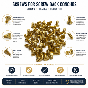 Premium <b>Screws</b> for <b>Screw</b> Back Conchos durable fastening hardware for leathercraft belts bags and accessories. - Product Image 6