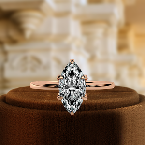 แหวนเพชรทรงมาร์คีส์ 1 กะรัต เพาะเลี้ยงในห้องปฏิบัติการ, แหวนทองคำขาว 14K สำหรับวันครบรอบ, แหวนแต่งงานรับรองโดย IGI, แหวนเพชรเม็ดเดี่ยวสำหรับเจ้าสาว - Product Image 3