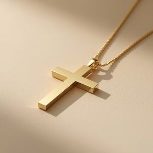 Colgante de Cruz Elegante de Oro Sólido de 14K, Fidelidad Cristiana Atemporal, Lujo para Collar Certificado, Colgante de Cruz Minimalista de Oro PT950 - Product Image 6