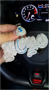 Colgante de letra de moissanita estilo hip hop, plata 925, cadena completamente cubierta de moissanitas, colgante de moissanita personalizado con nombre para hombres y mujeres - Product Image 4