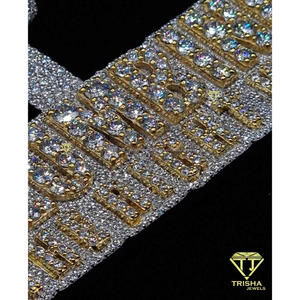 <b>Custom</b> Money Bag <b>Name</b> Pendant Moissanite Diamond 925 Sterling Silver Gold Plated Iced Out Hip Hop <b>Necklace</b> Personalized Luxury - Product Image 3