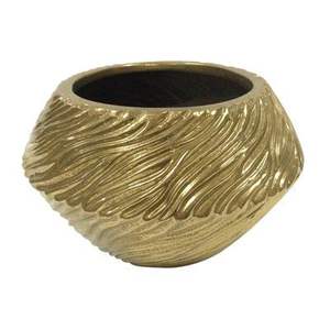 Venta al por Mayor de Floreros de Aluminio Dorado con Elegante Textura de Guijarros, Florero Moderno Hecho a Mano para Mesa, Acabado Dorado, Decoración para el Hogar, Regalo - Product Image 1
