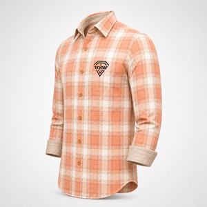 Camisa a cuadros de franela de alta calidad para hombre, fabricada a medida, de manga larga, informal, con botones, de algodón. - Product Image 5