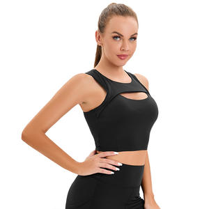 ชุดชั้นในกีฬาแบบแห้งเร็ว ป้องกันแรงกระแทก ซัพพอร์ตสูง สายรัดสองชั้น ระบายอากาศดี ไร้สายหลัง แบบครอป เหมาะสำหรับโยคะและออกกำลังกาย ขายส่ง - Product Image 4