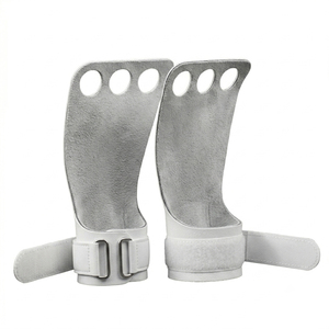 Agarraderas de Cuero Blancas Ajustables y Cómodas para Ejercicios de Dedos, Soporte para Fisicoculturistas - Product Image 2