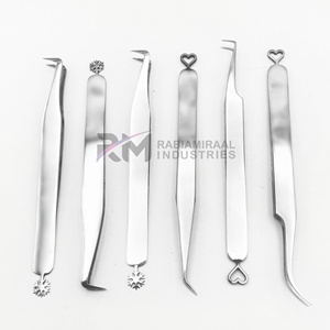 RABIAMIRAAAL INDUSTRIES Pince à épiler en acier inoxydable à pointe de précision, lot de 6, surface lisse, design cœur et fond - Product Image 2