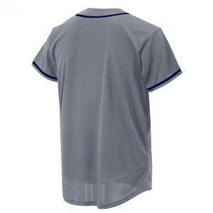 Camiseta al por mayor con MOQ bajo, 100% poliéster, jersey de béisbol para hombre y joven, uniformes de softbol personalizados, color sólido estampado - Product Image 3