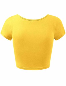 <b>Top</b> Trending Women Short <b>Crop</b> <b>Top</b> Fully Customized Lightweight Eco-Friendly Breathable Spandex/Cotton Canvas Fabric Solid - Product Image 2