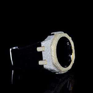 Kit de Modificación de Caja de Reloj Esmerilada de Lujo, Estilo Urbano Hip Hop Octagonal, Colección de Relojes con Diamantes Cultivados en Laboratorio - Product Image 1