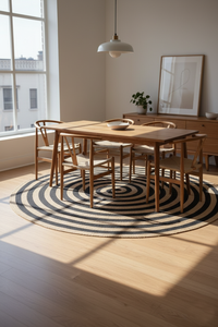 Fibra de Yute natural rústica hecha a mano ecológica comodidad tejida a mano trenzada moderna abstracta compatible con mascotas Reversible 1 pieza - Product Image 5