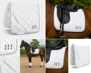 Customized Color Design Competition Dressage Saddle Pad with Numbering Pockets Jumping Horse Saddle Pad <b>Equestrian</b> Supplies - Product Image 2