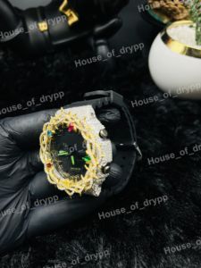 Reloj de Plata 925 con Incrustaciones de Diamantes Moissanite VVS, Diseño de Espinas y Bisel de Piedras Multicolores para Unisex - Product Image 4