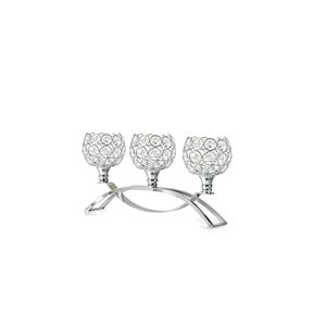 Porte-bougies décoratifs en cristal de qualité export indienne, chandelier à 3 bras, bougeoirs de table - Product Image 1