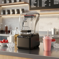 Commerciële desktop smoothie maker en ijsvergruizer blender met variabele snelheid en geluidsdichte kap, sapcentrifuge voor hotel.