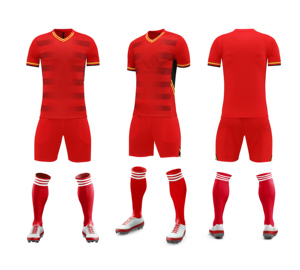 Maillot de football sublimé pour homme, bleu marine rayé, col en V, manches courtes, anti-humidité, séchage rapide, uniforme de football personnalisé pour équipe - Product Image 4