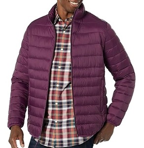 Vestes matelassées en toile de couleur violet brillant de haute qualité, respirantes, avec logo personnalisé sur le devant, matelassées, surdimensionnées, pour hommes - Product Image 5