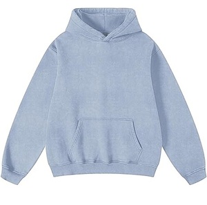 Nouveauté 2026 : Sweat à capuche oversize pour homme, coupe décontractée, en molleton épais mélangé coton, effet délavé vintage, avec logo personnalisé - Product Image 1