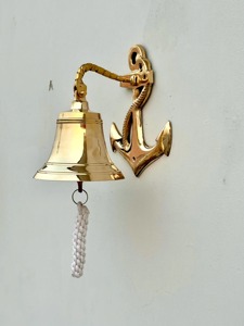 Campana de Metal de Latón Sólido para Decoración de Puerta, Diseño Náutico Vintage con Serigrafía, Campana Colgante de Pared con Acabado Pulido y Música - Product Image 3
