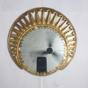 Modern Wood Home Decor Sacred <b>Hand</b> Wall Mirror Gold Tone Decorative Heart Ex-Votos Hanging <b>Ornament</b> - Product Image 2
