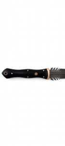 Cuchillo Artesanal Decorativo con Hoja Fija en Forma de Pluma, Mango de Madera Negra Personalizado, Guarda de Latón, Herramienta de Colección - Product Image 3