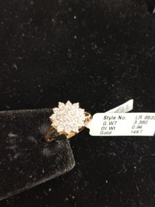 Luxury 14K <b>Gold</b> Women <b>Ring</b> with Floral Stone Cluster Premium Wedding Party Wear Jewelry Collection - Product Image 4