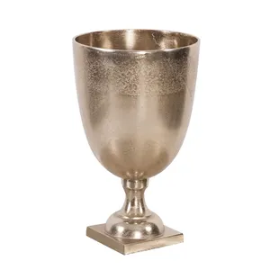 Contemporary Iron Coastal Design Eco-Friendly Handmade Tabletop <b>Vases</b> Set of Two Decorative Metal Planters for Wedding Gift - Product Image 3