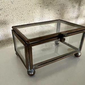 Handmade <b>Mirrored</b> Jewelry <b>Box</b> Set of 3 Different Sizes Elegant Metal and Glass Ring Storage <b>Box</b> Ideal for Jewelry Accessories - Product Image 1