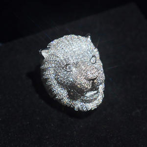 Anillo de Cabeza de León de Plata de Ley 925 para Hombre, con Diamante Certificado Cultivado en Laboratorio, Joyería Gótica Ligera, Lujosa y Audaz para Hombre, Nuevo - Product Image 6