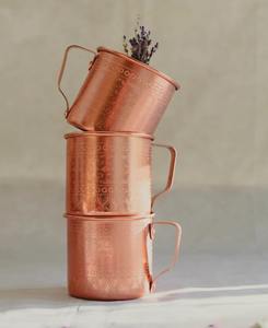 Taza de Café de Cobre Puro con Diseño de Diamantes, Modelo Moscow Mule, Precio de Mayoreo Directo de Fábrica - Product Image 6