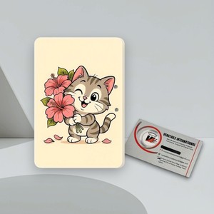 Plateau magnétique en acrylique pour extensions de cils, design chat et fleur, emballage rectangulaire en carton, outil de beauté - Product Image 1