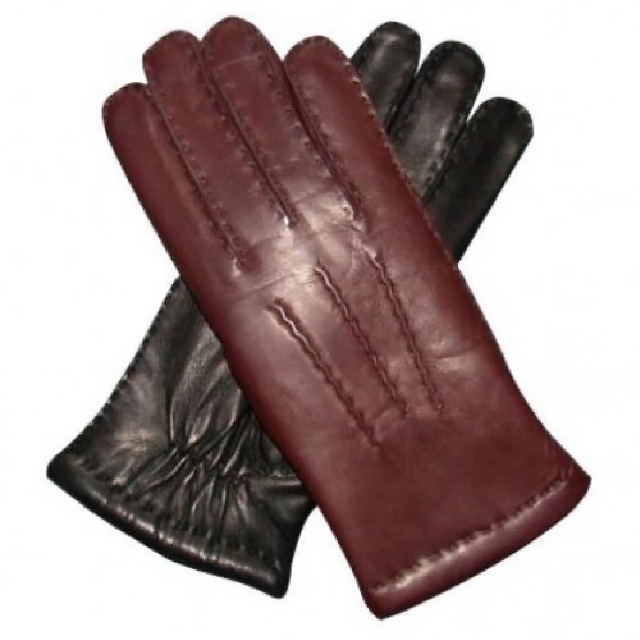 Classically styled cashmere-lined leather dress gloves for men Luxurious black fur inside the cuff area