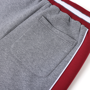 Ensemble de survêtement décontracté gris chiné imprimé, deux pièces : veste zippée et pantalon de jogging en mélange de coton premium, style universitaire streetwear - Product Image 6