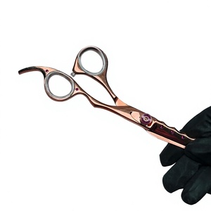 Tijeras Profesionales para Cabello en Oro Rosa con Detalles de Gemas Púrpuras, Tijeras de Acero Inoxidable para Estilizar - Product Image 3