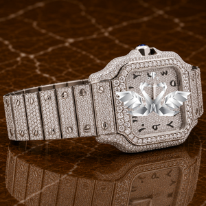 Luxury Jewelry Style Moissanite Diamond Watch Men Stainless Steel Bracelet Watch - Product Image 2