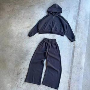 Winter Solid Rhinestone Joggers Men Set Acid Wash 2025 Tech Fleece Tracksuit 100% Cotton Hoodie Jogger OEM Service - Product Image 3