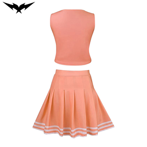 Ventes en gros de nouveaux uniformes de cheerleading pour adultes personnalisés avec des appliques en strass bleus et jaunes, en tissu spandex/polyester - Product Image 2