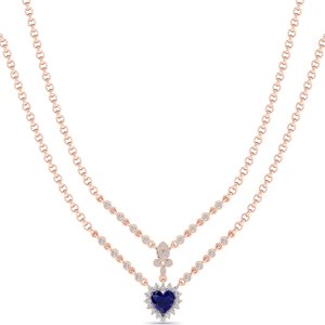 REYES - Collar con Colgante de Zafiro Azul en Forma de Corazón de 3.5 Quilates, Oro de 14K, Certificado GRA, Collares de Moissanita, Joyería Fina para Mujer - Product Image 6