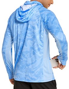 Chemise de pêche pour homme, légère, anti-UV, avec capuche et masque, UPF 50+, 100% polyester, grandes tailles - Product Image 5