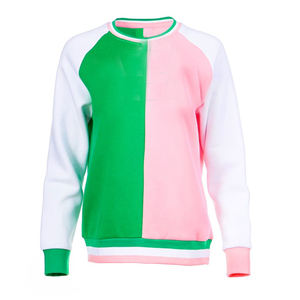 Sweat-shirt personnalisé à col rond bicolore pour hommes, doublé, écologique, brodé, en polyester/coton à carreaux, pour l'automne - Product Image 1