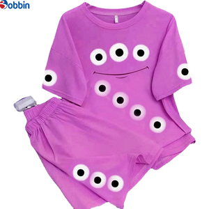 Ensemble 2 pièces personnalisé pour femme, nouvelle mode estivale, t-shirt et short imprimés, survêtement décontracté ample - Product Image 3