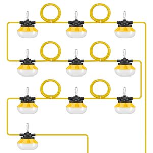 Luci LED da Cantiere 100W 100FT 10000LM 10pz 5000K, Luci da Lavoro IP65 Impermeabili con Ganci per Cantieri Edili - Product Image 1