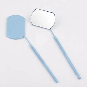 Miroir mural en acier inoxydable bleu pour extensions de cils avec poignée, protection en plastique et fonction grossissante - Product Image 1