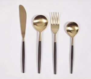 Elegant Metal <b>Flatware</b> <b>Set</b> For Wedding Parties Matt Finished Cutlery With Resin Handle Silverware Place Setting Tableware Spoons - Product Image 3