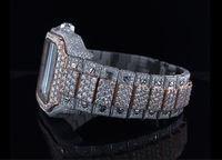 Montre mécanique de luxe pour homme, style antique, sertie de moissanite VVS, analogique, en acier inoxydable, verre, fournisseur indien direct