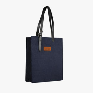 กระเป๋าโท้ทหนังและผ้าขนสัตว์แบบปรับได้_กระเป๋า 3 มิติ - Product Image 5