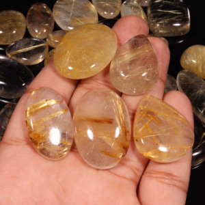 100% Natural <b>Golden</b> <b>Rutile</b> Cabochon <b>Golden</b> <b>Rutile</b> Mix Shape and Size <b>Golden</b> <b>Rutile</b> Cabochon for Hand Made Making Jewelry - Product Image 1